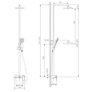 Душевая система "TROPIC" (7005C) с моно изливом LEMARK