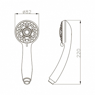 Лейка д/душа ARGO 5-ти поз. массажная NEW пласт. (AGD 20.1535 P) ЛМ-025