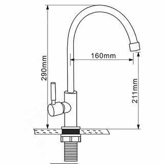 Смес. моно  MELANA нерж. (6113)