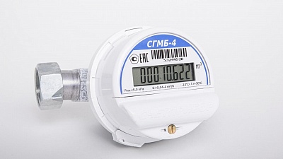 Счетчик газа электр. СГМБ 4 ТК резьба 3/4 г.г (г.Орел) (с термокоррекцией с батарейным отсеком)