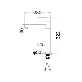 Смес. д/кухни  MELANA STELLO вытяжной излив  нерж. сатин (F610303)