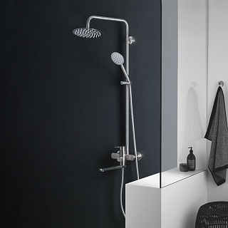 Душ.система MELANA STELLO нерж. с изливом сатин (F610307)