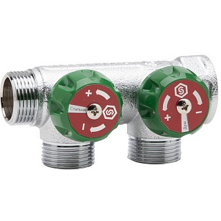 Коллектор распределительный 3/4 2 контура 1/2 (SMB-6849-341202) STOUT