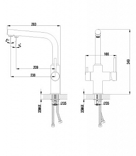 Смеситель д/кухни "COMFORT"  (3060С) 35 мм. под фильтр LEMARK  ВЫГОДА!!