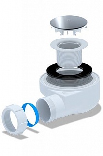 Сифон для душевого поддона 70 мм, h 55 мм, хром Ани пласт E450C  (12)