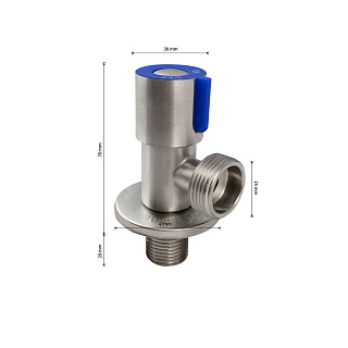 Кран MAGNUS угловой металлокерамика 1/2"х3/4" нерж.ст 304 с отражателем (9271) 