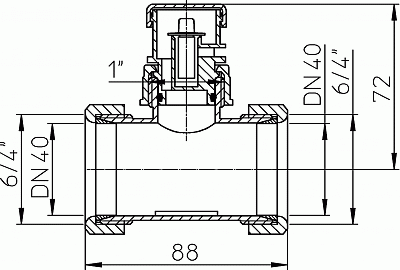 HL 902T воздушный клапан с тройником DN 30/40