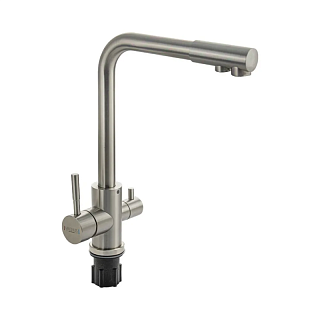 MAGNUS Смеситель д/кухни, Г-образный излив,под фильтр нерж. ст. марка 304, код: 91122