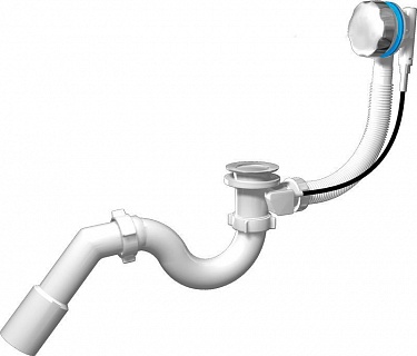 Обвязка для ванны полуавтомат 520мм колено для ванны, ручка хромированная, пер Ани пласт ЕМ411 (15)