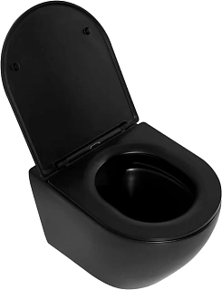 Унитаз подвесной Belbagno "COLORATO" безободк. сид.м/л черный матовый  (BB062CHR-MB+BB062SC-MB)
