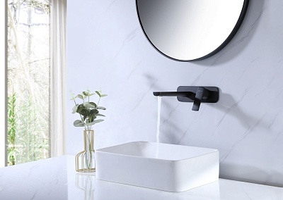 Смеситель д/умывальника "URSUS" (7226BL) черный встраиваемый LEMARK ВЫГОДА!!