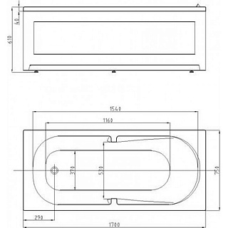 Ванна акриловая Лея 170х75