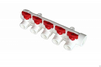 Коллектор 40*20*5 вых. (красный) белый (80) ТЕВО