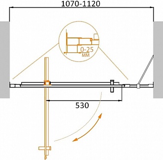 ДУШЕВАЯ ДВЕРЬ В НИШУ CEZARES MOLVENO-BA-11 80+30-C-Cr-IV