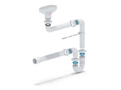 Сифон 1 1/2х40 прямоточный С РАЗРЫВОМ СТРУИ с гибкой трубой 40*40/50  Ани пласт DR5015  (15)