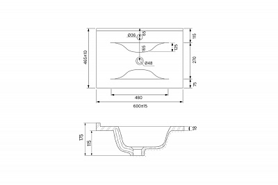 Комплект мебели 60 "CLOUD-60"  подвесная 2 ящика  IDDIS (ум.IDDIS 0136000i28 ) 