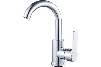 Смеситель д/умывальника LESNA поворотный излив, нерж.ст.хром d35  3532 ARGO 44439