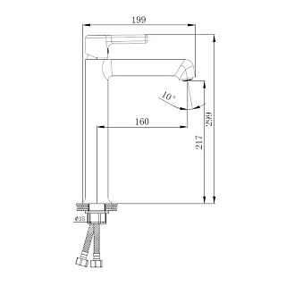 Смеситель д/раковины высокий Haiba HB11814-7 черный