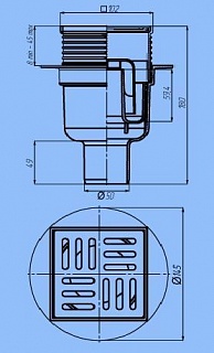 Трап верт Ду-50 регулируемый с решеткой из пластика 10*10 Ани ТА5704 (24)