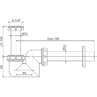 Сифон д/умывальника и биде пластик AlcaPlast A45F-DN32