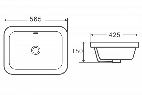 Умывальник WW DEILBACH 6040 врезной 565х425х180