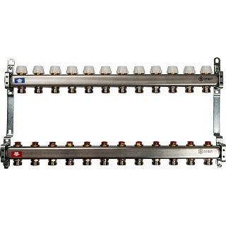 Коллектор 12-вых. нерж.ст. с регул. клапанами (SMS 0922 000012) STOUT