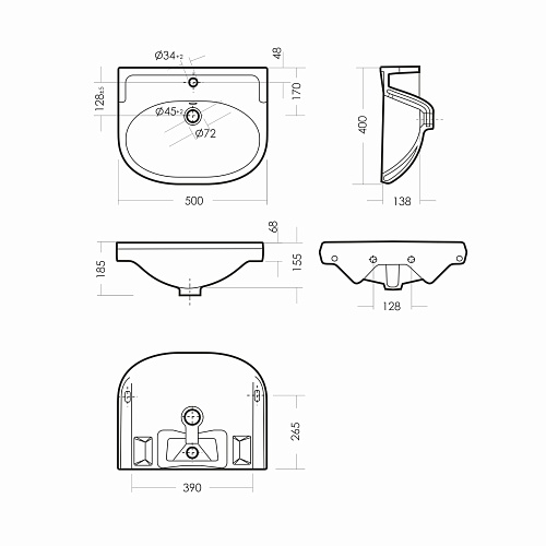 Умывальник "Комфорт" 50х40см (Самара) 