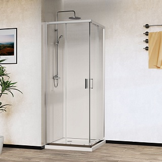 Ограждение душевое VINCEA City 100х80 прозрачное стекло, хром VSS-5CT8010CL