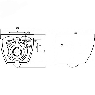 Унитаз подвесной BelBagno "CENTO-R" безободковый + сид. м/лифт (BB509CH + BB2111SC)
