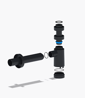 Сифон 1 1/4*40 бутылочный черный с переходной трубкой d40мм BRB1004BL (9)