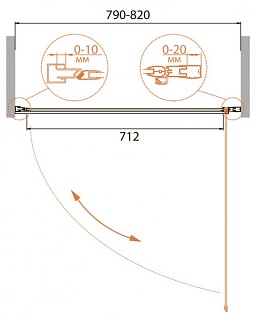 ДУШЕВАЯ ДВЕРЬ В НИШУ CEZARES RELAX-B-1 90-P-Bi-L