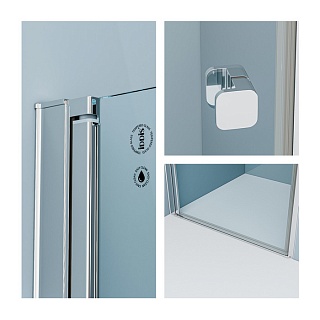 Душевая дверь распашная, глянцевый ал. проф., 90х195, Ray, IDDIS, RAY6CP9i69