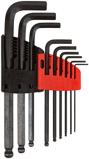 Ключи имбусовые FIT с шаром 9шт HEX(1,5-10мм) (64195)