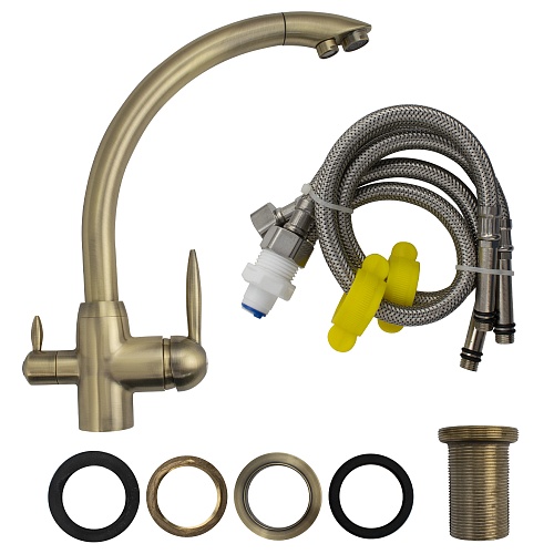 MAGNUS Смеситель д/кухни, БРОНЗА, под фильтр, латунь код 8246 снят с производства 