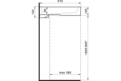  Умывальник на стиральную машину "Клио" с/отв. 50*60 в компл с кронштейнами