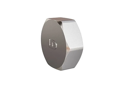 Заглушка 1 1/2" на трубу, гайка,  латунь никель LD (30)