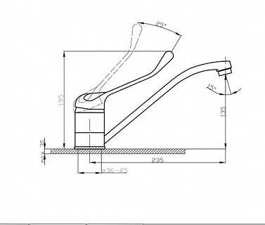 Смеситель хирургический SPECIAL 4001Х  ARGO 19823  