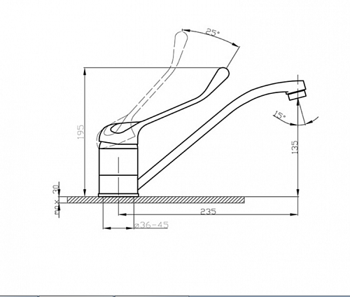 Смеситель хирургический SPECIAL 4001Х  ARGO 19823  