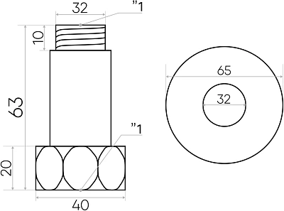 Соединение прям америк.  1-1 г/ш  SG 731SCH1010 черный матовый (RAL 9005) TERMINUS