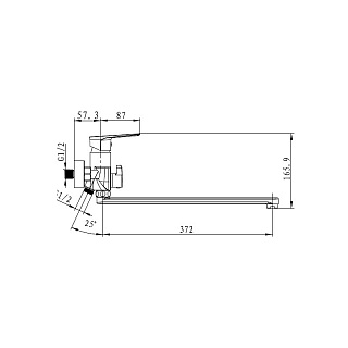 Смес д/ванны Kaiser Atrio ф35 белый хром (60055) 