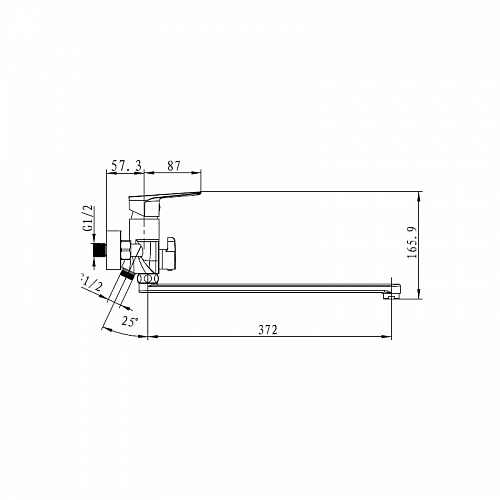 Смес д/ванны Kaiser Atrio ф35 белый хром (60055) 