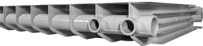 Радиатор бимет. VIENA 12 секций нижнее подключение 3/4" Левое  RB 100-500-1.6 (178 Вт) 