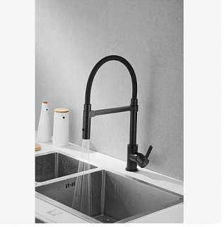 Смеситель д/кухни ROSE гибкий излив черный R133H