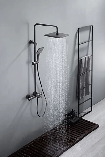 Душ. система KAISER Serio с термостатом воронёная сталь (05382-15)