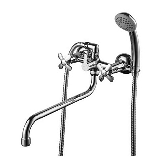 Смеситель д/ванны "PARTNER" (6541С) 2вент. круглый излив 300мм LEMARK 