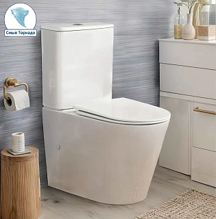 Унитаз-компакт Cerutti SPA "PIERA Tornado" безободковый сид.дюропл. м/лифт CT10560