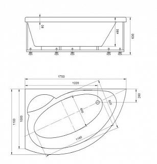 Ванна акриловая Аякс 2 170х110 левая