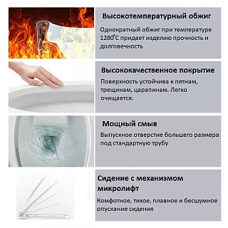 Унитаз подвесной Cerutti SPA "NEMO Aria PP" безободковый сид.пластик м/лифт CT9753  АКЦИЯ!!