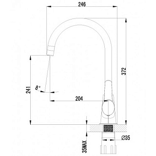 Смеситель д/кухни "ATLANTISS" (3255С) 35 мм. высок. излив LEMARK ВЫГОДА!!