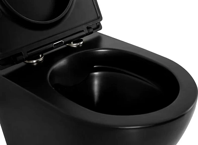 Унитаз подвесной Belbagno "COLORATO" безободк. сид.м/л черный матовый  (BB062CHR-MB+BB062SC-MB)